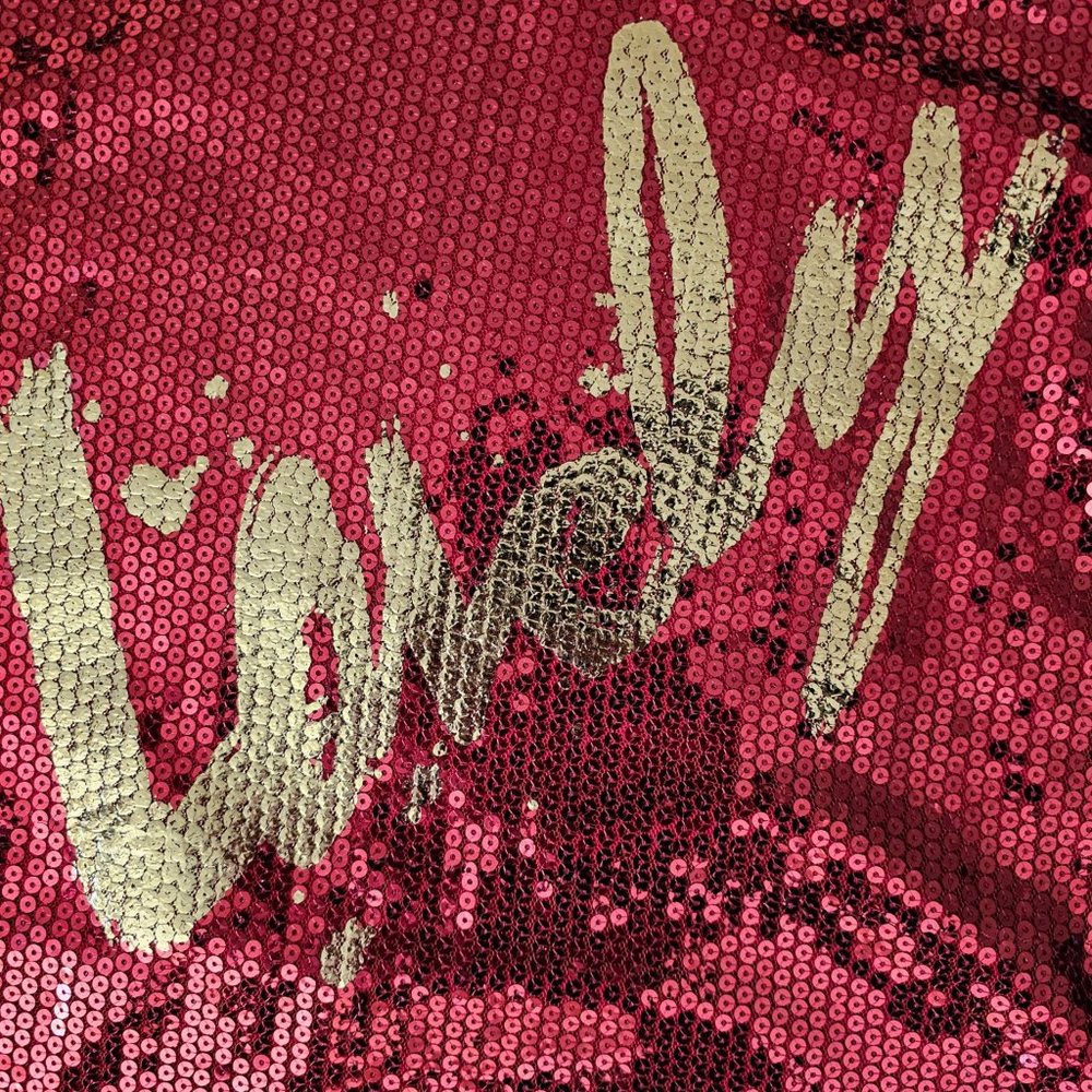 Women's Edgy Sequin Racerback Tank Top - Lovely Red - Picture 3 of 3